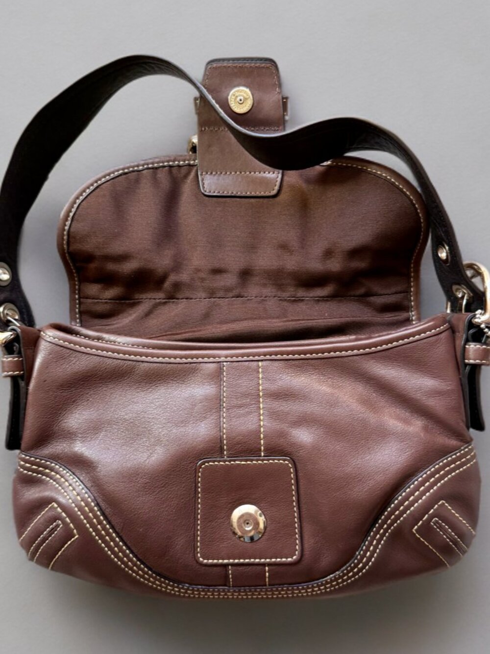 Coach Chocolate Brown Leather Mini Small Soho Shoulder Bag F10188 - Picture 6 of 11